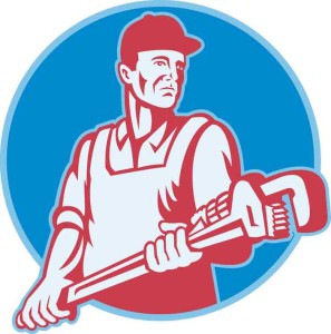 Plumber with a wrench